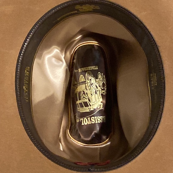 Vintage Resistol Stagecoach Fur Western Hat w/ Hand Embroidered Trim & Feathers - Picture 10 of 16